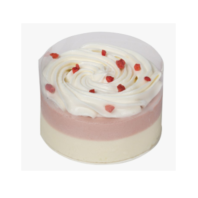 Round Raspberry Plate Yogurt Mousse Cake